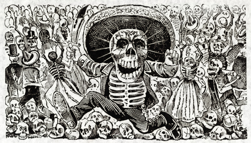 Crânes d'Oaxaca par Jose Guadalupe Posada